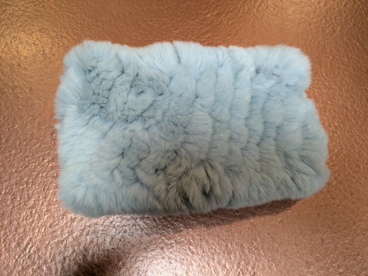Light Blue Knitted Rabbit Headband, O/S