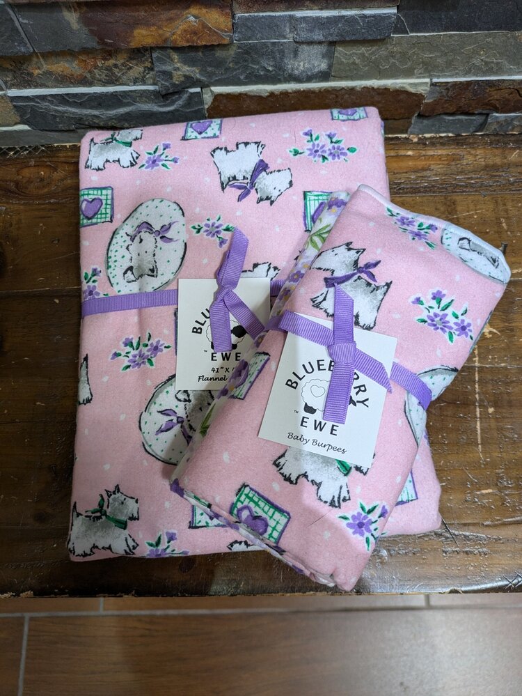 Pink Puppy Blanket & Burpees Set