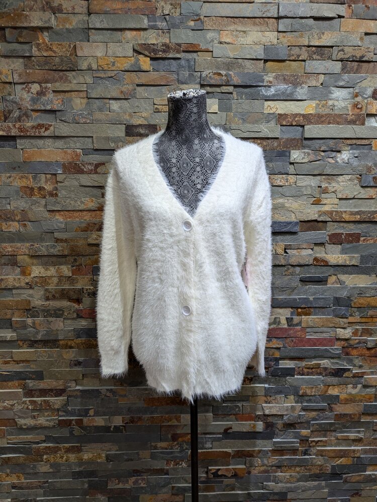 Winter White Knit Sweater Cardigan