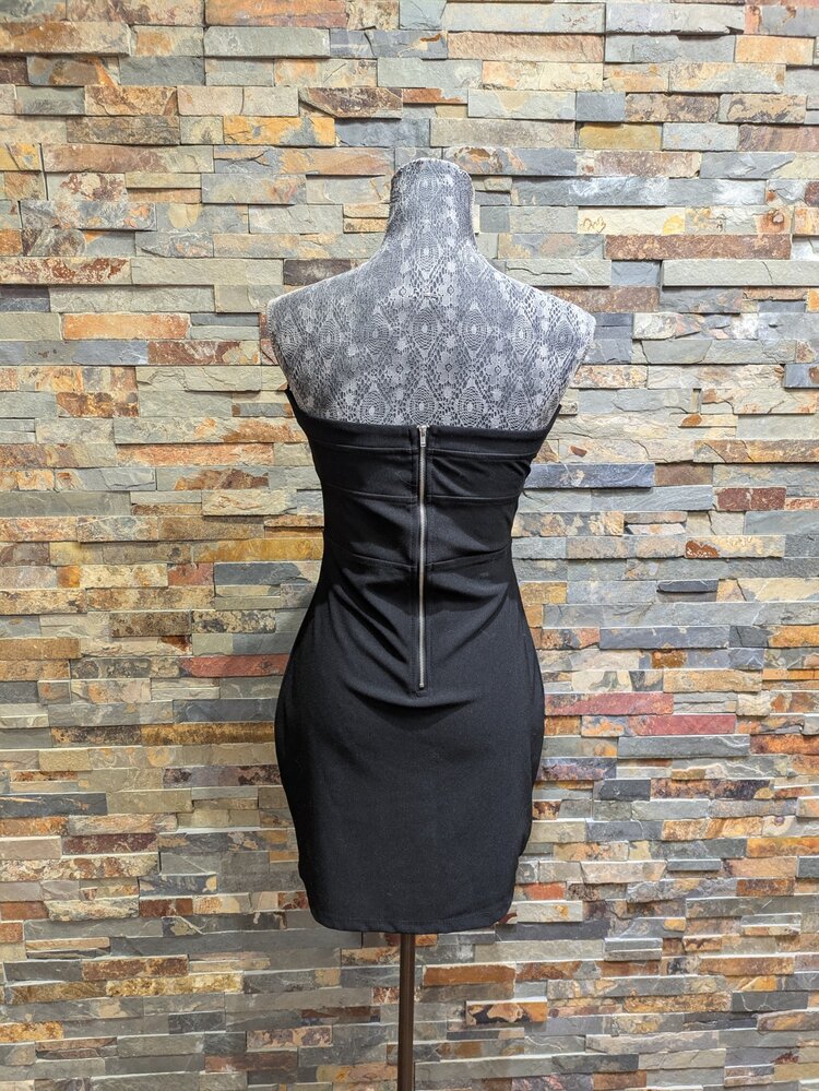 Derek Heart Black Strapless Diamond Jeweled Detailed Cocktail Dress, Size L