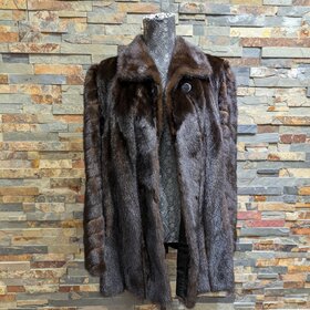 Dark Brown One Button Mink Stroller, Size M