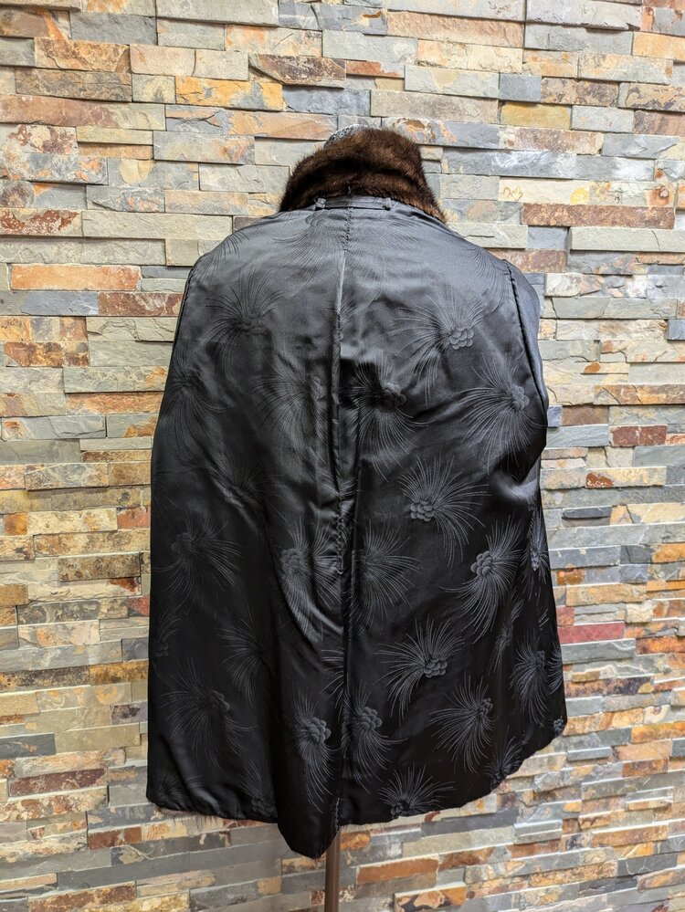 Dark Brown One Button Mink Stroller, Size M