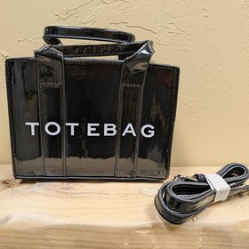 Black Mirror Metallic Small Tote Bag