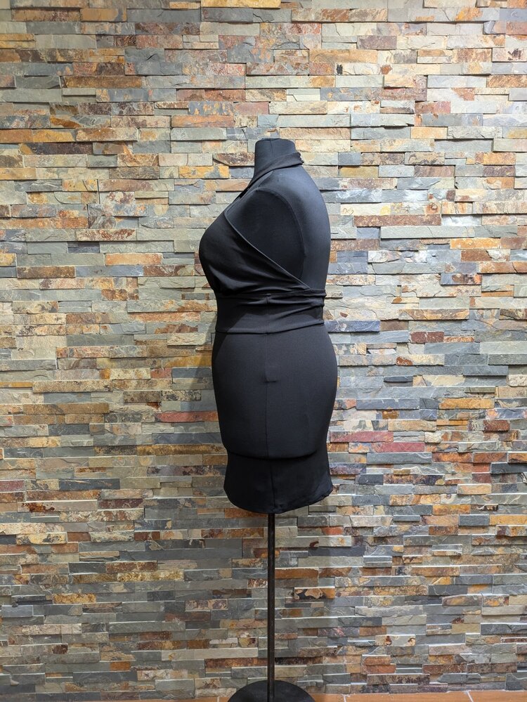 Speechless Black Gathered Cross-Halter Dress, Size XXL