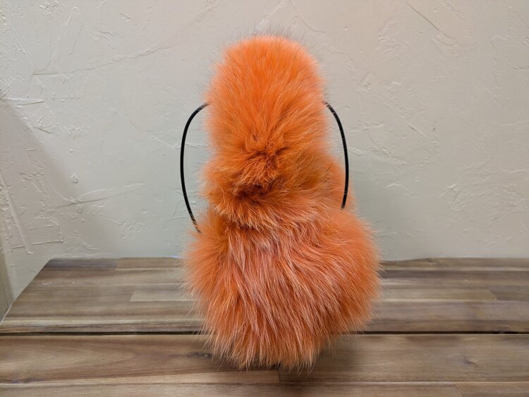 Orange Fox Fluffy Earmuffs, Size O/S