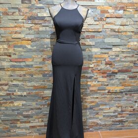 B. Smart Black Halter Top w/ Mesh Accent Sides, Size 1