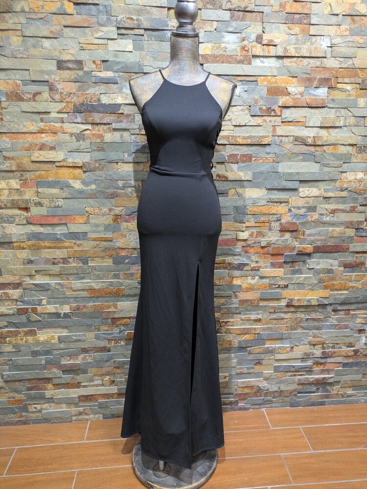 B. Smart Black Halter Top w/ Mesh Accent Sides, Size 1