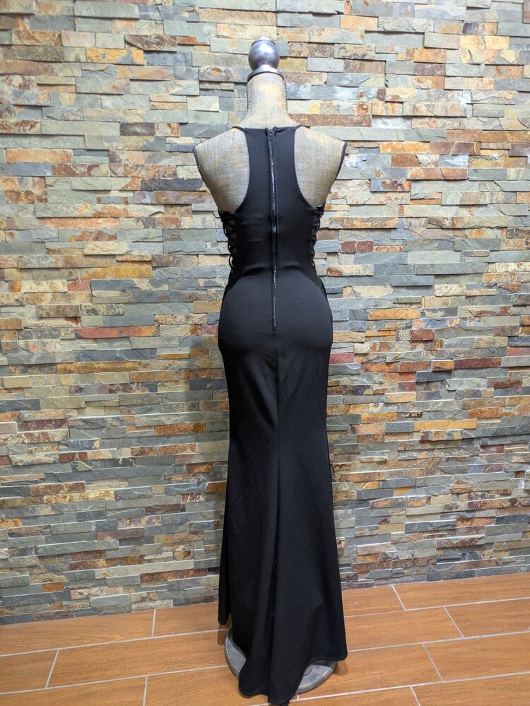 B. Smart Black Halter Top w/ Mesh Accent Sides, Size 1