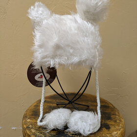 White Bear Crocheted Handmade Heirloom Baby Hat