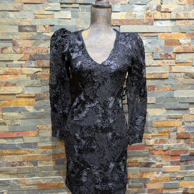 Express Black V-Neck Embroidered Accent Cocktail Dress, Size XS