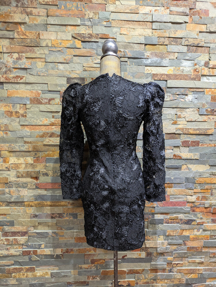 Express Black V-Neck Embroidered Accent Cocktail Dress, Size XS