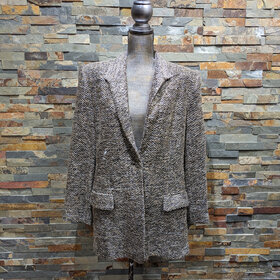 Caché Black & Gold Tweed Blazer, Size 14