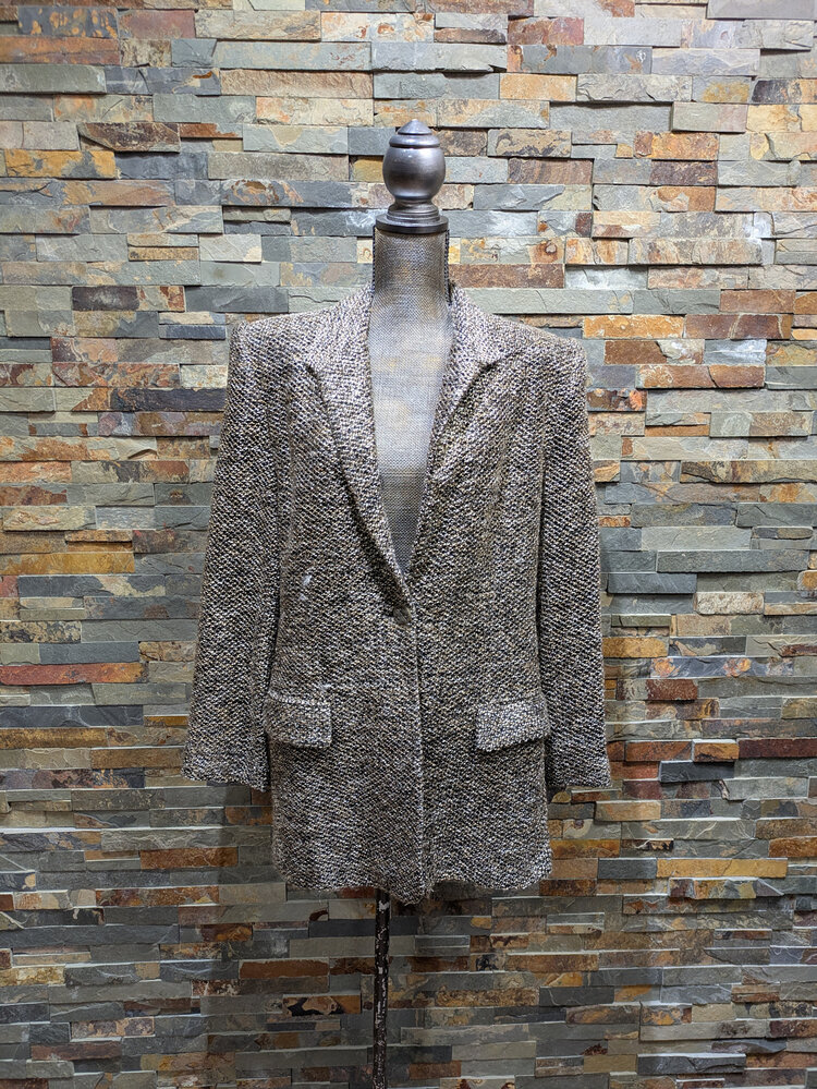 Caché Black & Gold Tweed Blazer, Size 14