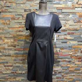 Black Faux Leather Dress, Size 12