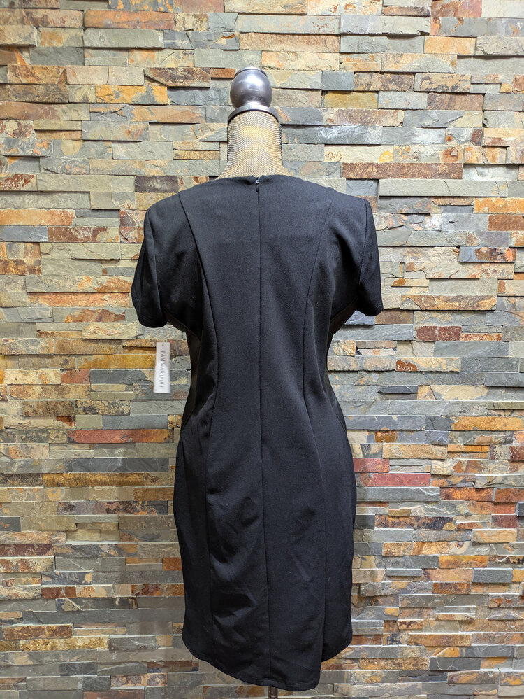 Black Faux Leather Dress, Size 12