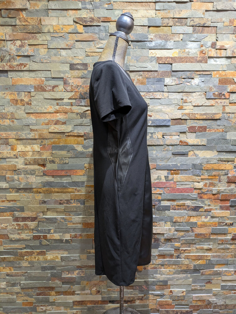 Black Faux Leather Dress, Size 12