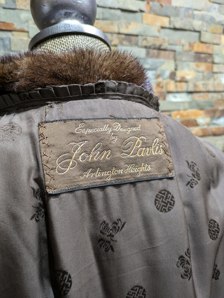 Brown Ranch Mink Long Coat, Size L