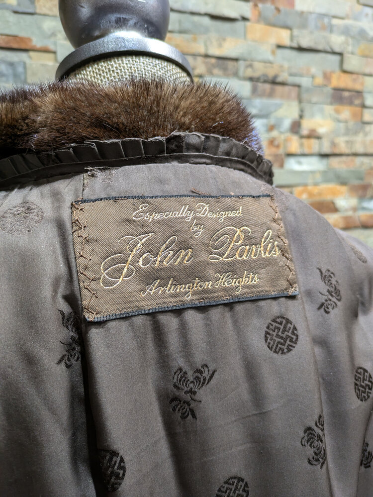 Brown Ranch Mink Long Coat, Size L