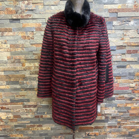 Maroon Mink and Sheared Beaver Jacket Size M