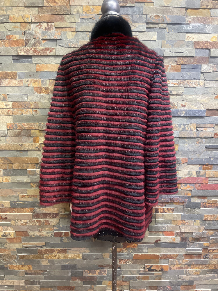 Maroon Mink and Sheared Beaver Jacket Size M