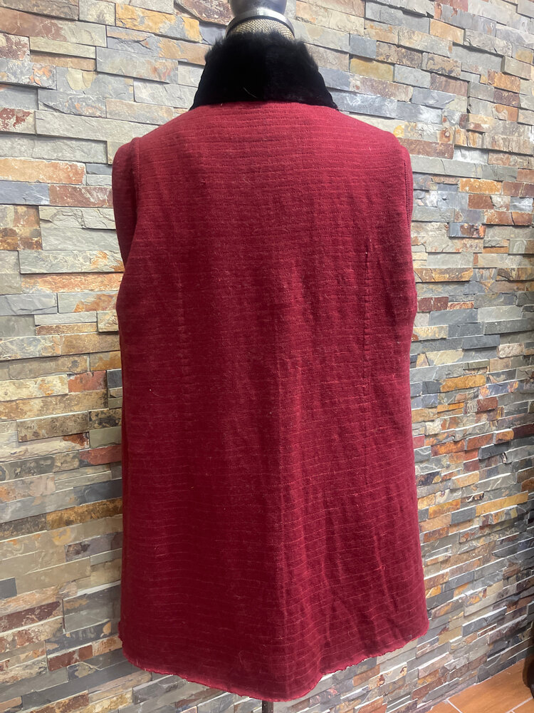 Maroon Mink and Sheared Beaver Jacket Size M