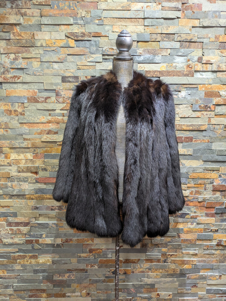 Brown Fox w/ Black-Dyed Tipping Jacket, Size L