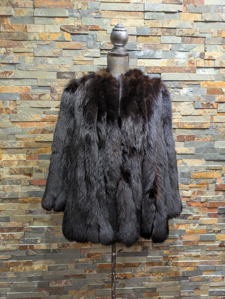 Brown Fox w/ Black-Dyed Tipping Jacket, Size L