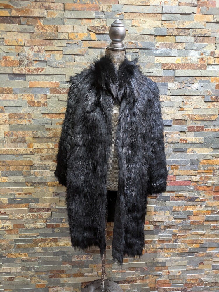 Black Fox with Knit Interior Jacket, Size XL