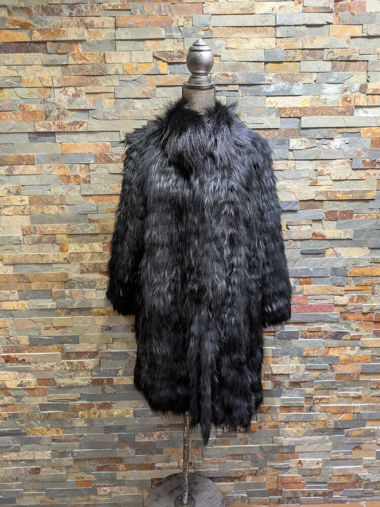 Black Fox with Knit Interior Jacket, Size XL