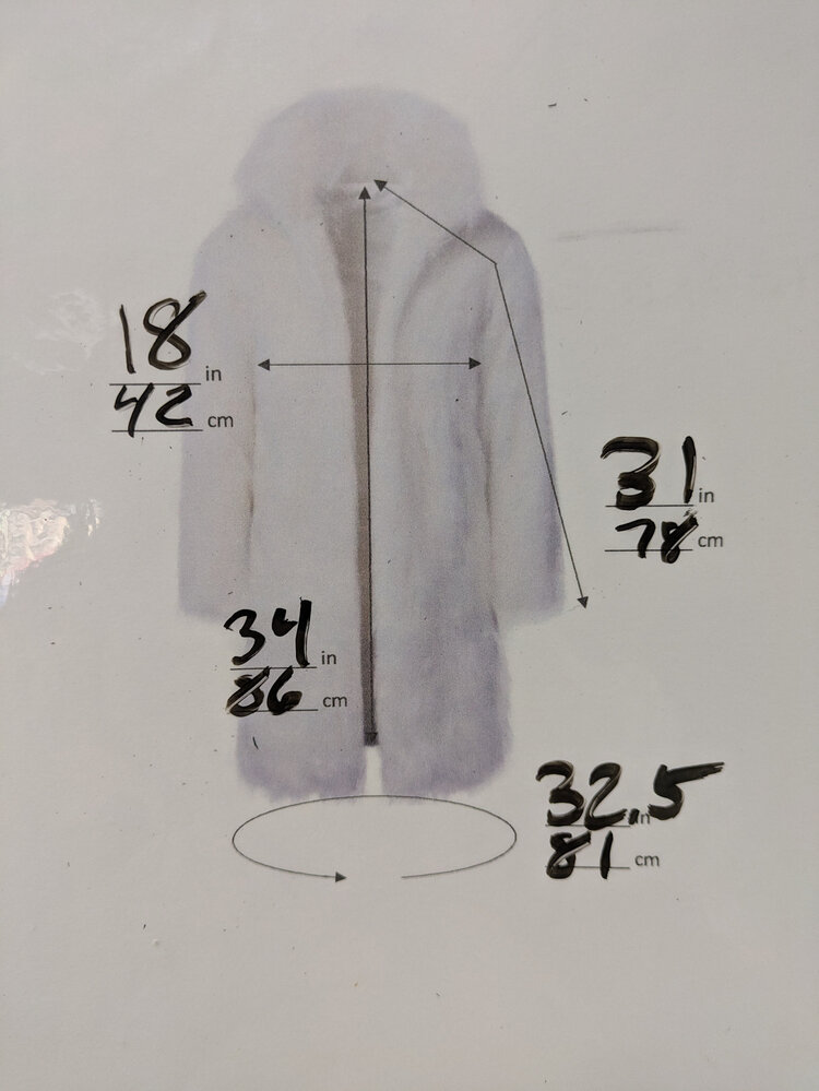 Black Fox with Knit Interior Jacket, Size XL