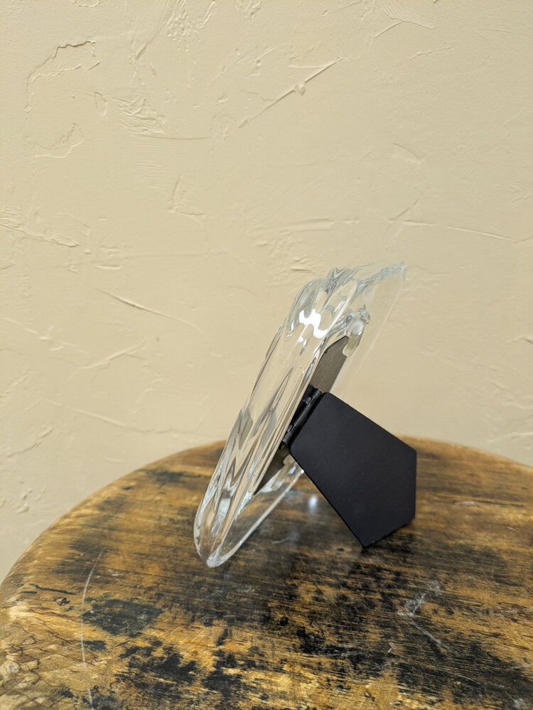 Round Crystal Glass German Picture Frame, 7" x 5.5"