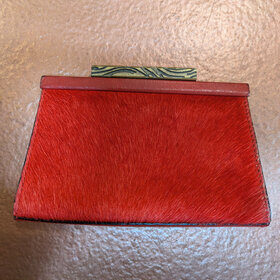 Red Dyed Cow Hide Coin Purse