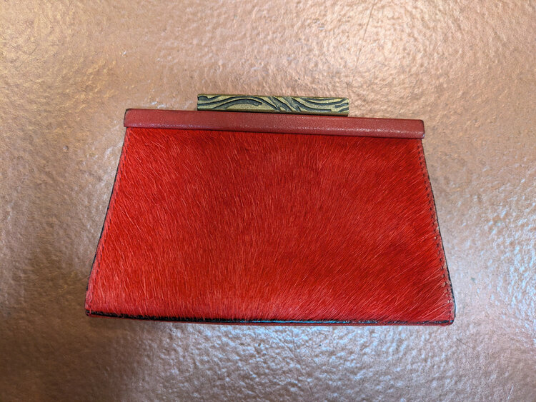 Red Dyed Cow Hide Coin Purse