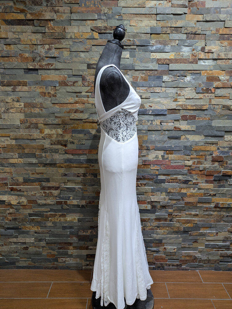 Lulus White Lace Mermaid Gown, Size S