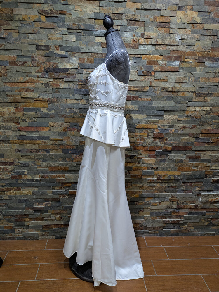 Sue Wong Beaded Ivory Gown
