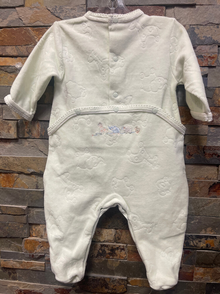Celery Velour Baby Animal Footie, Size 3M