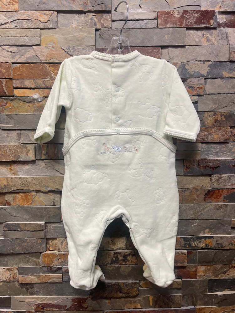 Celery Velour Baby Animal Footie, Size 3M