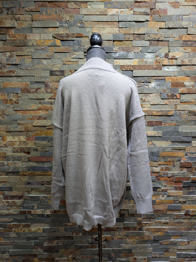 Gray Long Loose Sleeved Sweater, Size XL