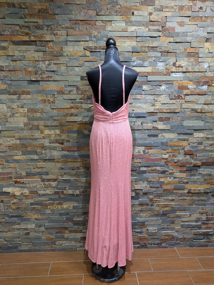 Mac Duggal Pink Sequin Sleeveless Gown, Size 8