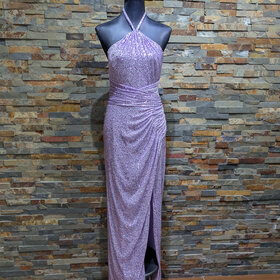 Mac Duggal Purple Sparkly Sequin Halter gown, Size 12