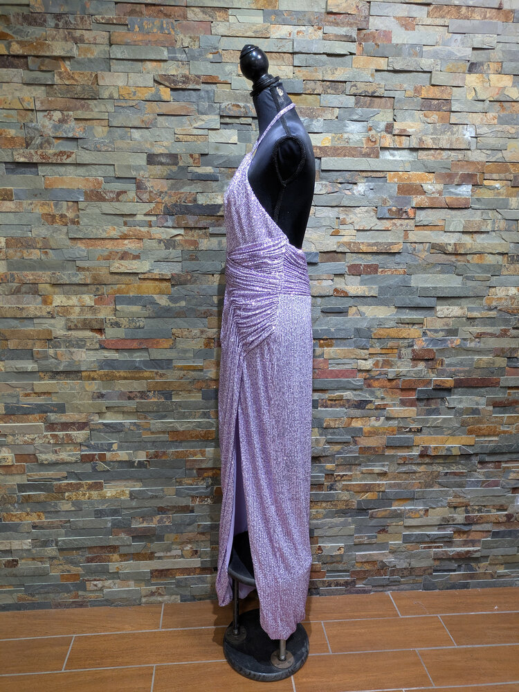 Mac Duggal Purple Sparkly Sequin Halter gown, Size 12