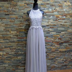 Speechless Lilac Purple Embellished Halter Top Ballgown, Size 15