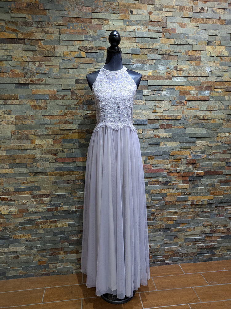 Speechless Lilac Purple Embellished Halter Top Ballgown, Size 15