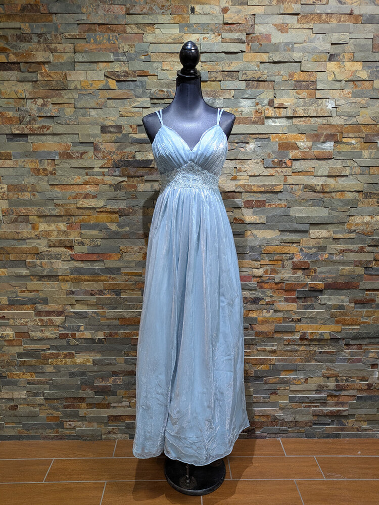 Teeze Me Sky Blue Embroidered Ballgown, Size 3/4