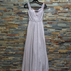 B Darlin Pale Pink Glitter Off-Shoulder Ballgown, Size 1/2