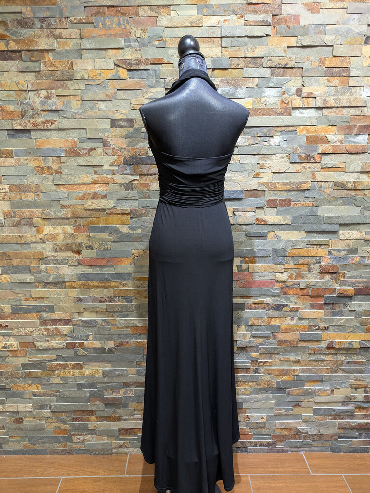 Jovani Vintage Black Formal Jovani Gown w/ Silver Accent Piece, Size 4