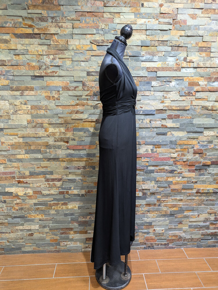 Jovani Vintage Black Formal Jovani Gown w/ Silver Accent Piece, Size 4