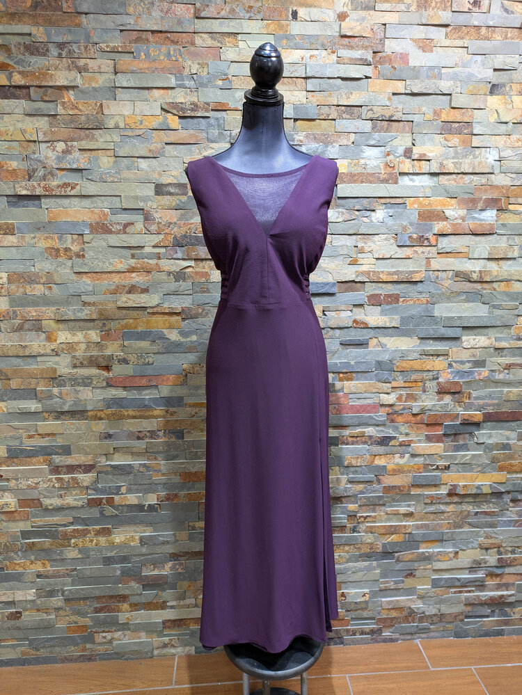 Morgan & Co. Plum V-neck Formal Evening Gown, Size 16W
