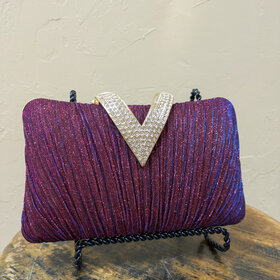 Purple Iridescent Clutch Purse