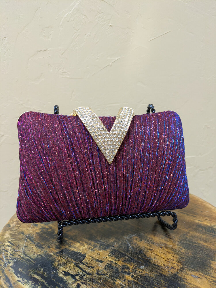 Purple Iridescent Clutch Purse